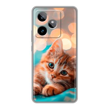 Силиконовый чехол на Realme GT7 с принтом котик Силиконовый чехол на Realme GT7 с принтом котик