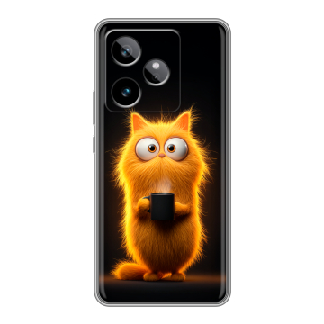 Силиконовый чехол на Realme GT7 с принтом Смешной кот Силиконовый чехол на Realme GT7 с принтом Смешной кот