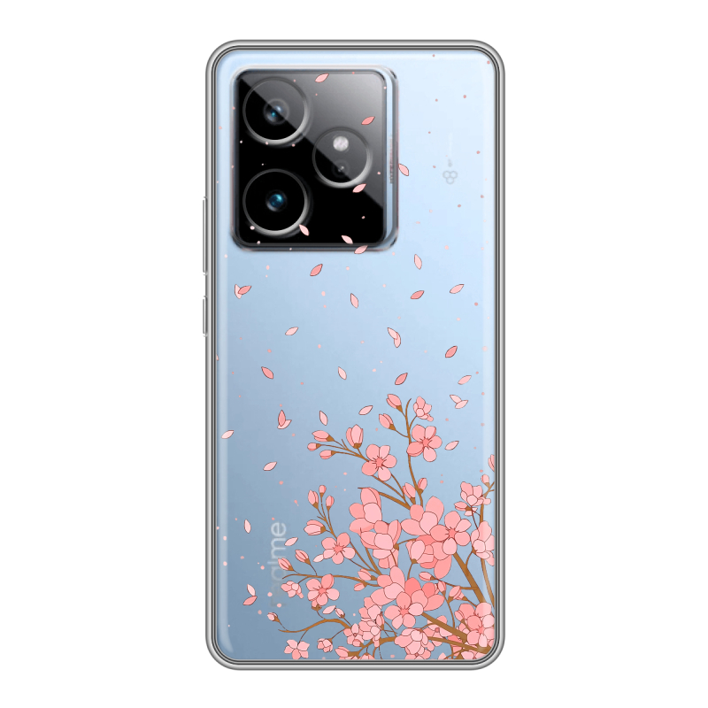 Силиконовый чехол на Realme GT7 с принтом Ветка сакуры Силиконовый чехол на Realme GT7 с принтом Ветка сакуры