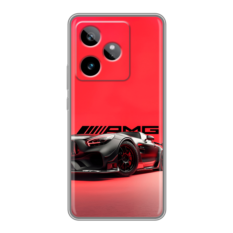 Силиконовый чехол на Realme GT7 с принтом Мерседес Mercedes AMG Силиконовый чехол на Realme GT7 с принтом Мерседес Mercedes AMG
