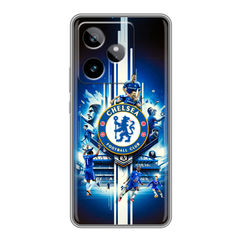 Силиконовый чехол на Realme GT7 с принтом Chelsea Челси Силиконовый чехол на Realme GT7 с принтом Chelsea Челси