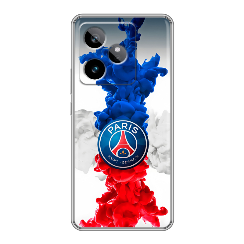 Силиконовый чехол на Realme GT7 с принтом PSG ПСЖ Силиконовый чехол на Realme GT7 с принтом PSG ПСЖ