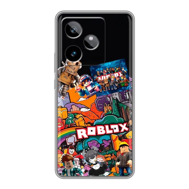 Силиконовый чехол на Realme GT7 с принтом Roblox Роблокс Силиконовый чехол на Realme GT7 с принтом Roblox Роблокс