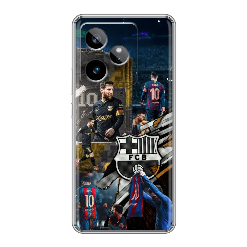 Силиконовый чехол на Realme GT7 с принтом Messi Barcelona Силиконовый чехол на Realme GT7 с принтом Messi Barcelona