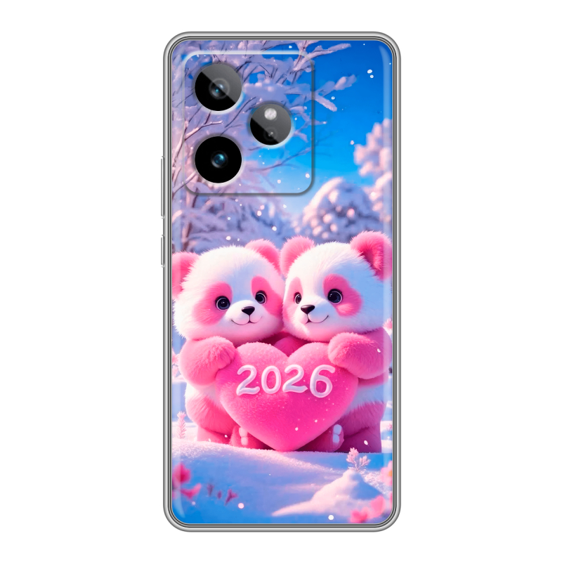 Силиконовый чехол на Realme GT7 с принтом Новый год Силиконовый чехол на Realme GT7 с принтом Новый год