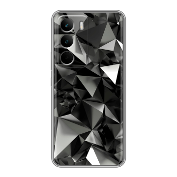 Силиконовый чехол на Realme C71 с принтом Черные кристаллы Силиконовый чехол на Realme C71 с принтом Черные кристаллы