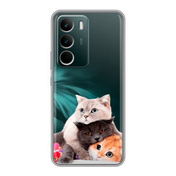 Силиконовый чехол на Realme C71 с принтом Кошки Силиконовый чехол на Realme C71 с принтом Кошки