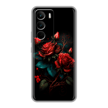 Силиконовый чехол на Realme C71 с принтом Розы красные Силиконовый чехол на Realme C71 с принтом Розы красные