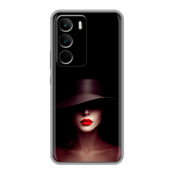 Силиконовый чехол на Realme C71 с принтом Девушка в шляпе Силиконовый чехол на Realme C71 с принтом Девушка в шляпе