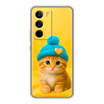 Силиконовый чехол на Realme C71 с принтом Котенок в шапке Силиконовый чехол на Realme C71 с принтом Котенок в шапке