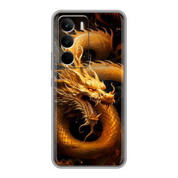 Силиконовый чехол на Realme C71 с принтом Золотой дракон Силиконовый чехол на Realme C71 с принтом Золотой дракон