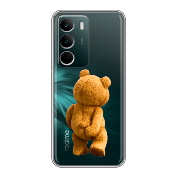 Силиконовый чехол на Realme C71 с принтом Медведь Силиконовый чехол на Realme C71 с принтом Медведь