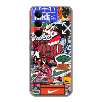 Силиконовый чехол на Realme C71 с принтом Найк Nike яркий Силиконовый чехол на Realme C71 с принтом Найк Nike яркий