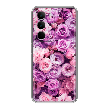 Силиконовый чехол на Realme C71 с принтом лавандовые розы Силиконовый чехол на Realme C71 с принтом лавандовые розы