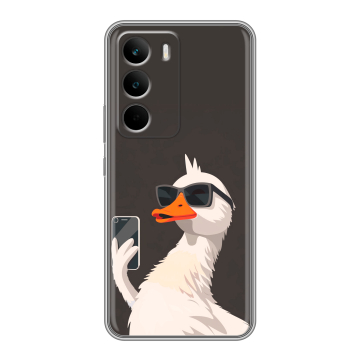 Силиконовый чехол на Realme C71 с принтом утка в очках Силиконовый чехол на Realme C71 с принтом утка в очках