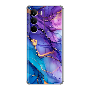Силиконовый чехол на Realme C71 с принтом синий мрамор Силиконовый чехол на Realme C71 с принтом синий мрамор