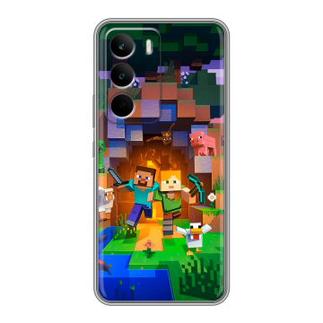 Силиконовый чехол на Realme C71 с принтом Майнкрафт Minecraft Силиконовый чехол на Realme C71 с принтом Майнкрафт Minecraft