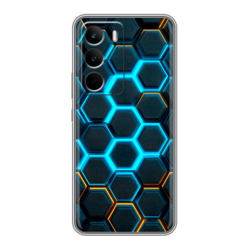Силиконовый чехол на Realme C71 с принтом Неоновые соты Силиконовый чехол на Realme C71 с принтом Неоновые соты