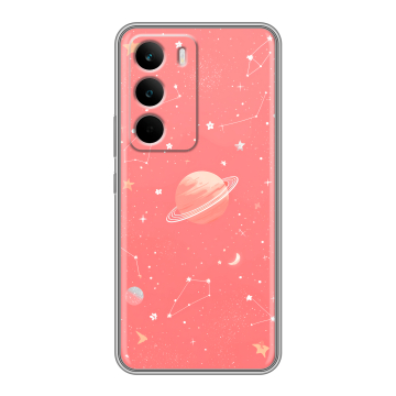 Силиконовый чехол на Realme C71 с принтом Розовый космос Силиконовый чехол на Realme C71 с принтом Розовый космос