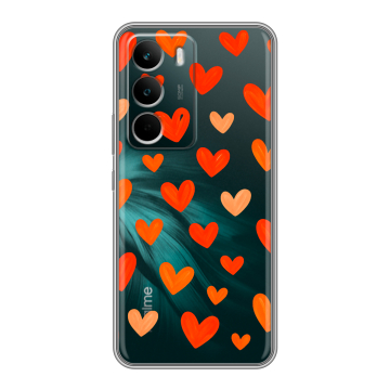 Силиконовый чехол на Realme C71 с принтом Сердечки Силиконовый чехол на Realme C71 с принтом Сердечки