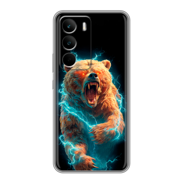 Силиконовый чехол на Realme C71 с принтом Медведь