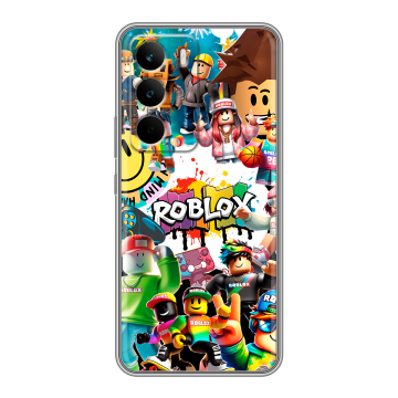 Силиконовый чехол на Realme C71 с принтом Roblox Роблокс