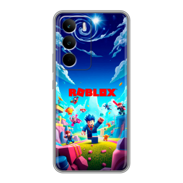 Силиконовый чехол на Realme C71 с принтом Roblox Роблокс Силиконовый чехол на Realme C71 с принтом Roblox Роблокс
