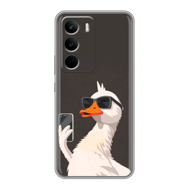 Силиконовый чехол на Realme C71 с принтом утка в очках Силиконовый чехол на Realme C71 с принтом утка в очках