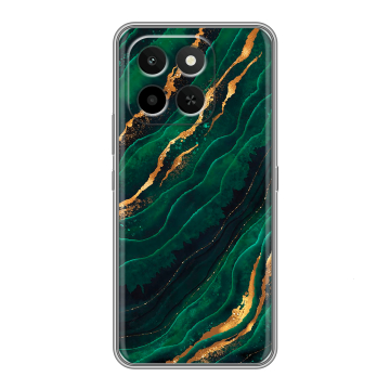 Силиконовый чехол на Honor X6C с принтом Мрамор зеленое золото Силиконовый чехол на Honor X6C с принтом Мрамор зеленое золото