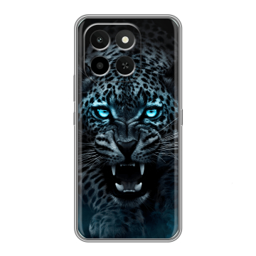 Силиконовый чехол на Honor X6C с принтом Темный леопард Силиконовый чехол на Honor X6C с принтом Темный леопард