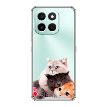 Силиконовый чехол на Honor X6C с принтом Кошки Силиконовый чехол на Honor X6C с принтом Кошки