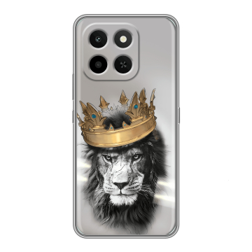 Силиконовый чехол на Honor X6C с принтом Лев с короной Силиконовый чехол на Honor X6C с принтом Лев с короной