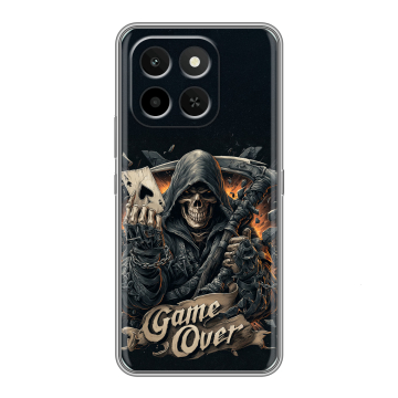 Силиконовый чехол на Honor X6C с принтом Скелет карты Силиконовый чехол на Honor X6C с принтом Скелет карты