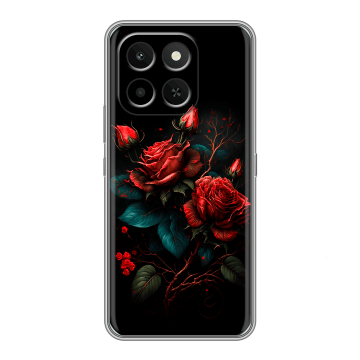 Силиконовый чехол на Honor X6C с принтом Розы красные