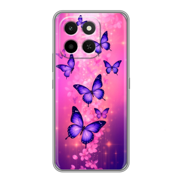 Силиконовый чехол на Honor X6C с принтом Бабочки Силиконовый чехол на Honor X6C с принтом Бабочки