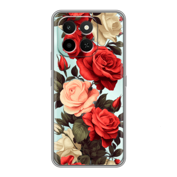 Силиконовый чехол на Honor X6C с принтом Розы