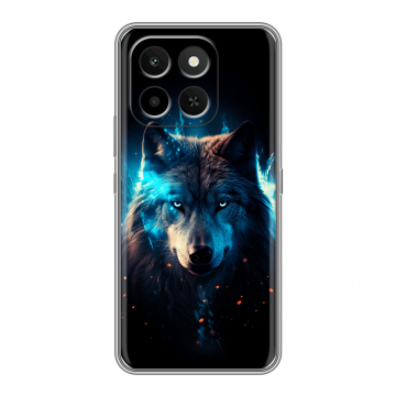 Силиконовый чехол на Honor X6C с принтом Волк ночной
