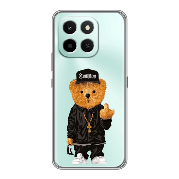 Силиконовый чехол на Honor X6C с принтом Плюшевый медведь
