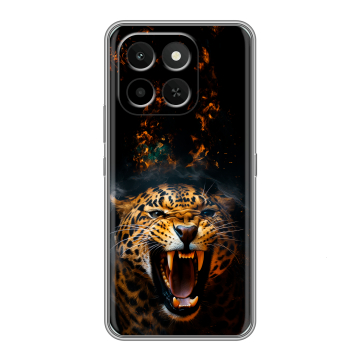 Силиконовый чехол на Honor X6C с принтом Леопард