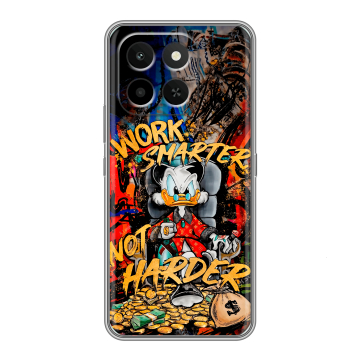 Силиконовый чехол на Honor X6C с принтом Дональд Дак Деньги