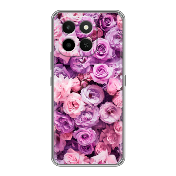 Силиконовый чехол на Honor X6C с принтом лавандовые розы Силиконовый чехол на Honor X6C с принтом лавандовые розы