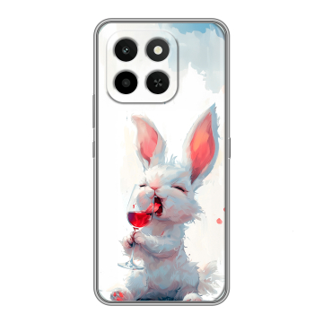 Силиконовый чехол на Honor X6C с принтом кролик зайчик