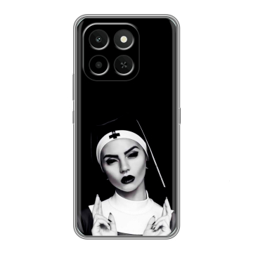 Силиконовый чехол на Honor X6C с принтом монашка