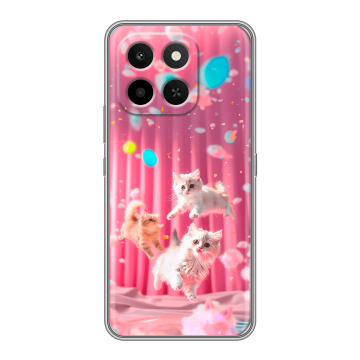 Силиконовый чехол на Honor X6C с принтом милые котики Силиконовый чехол на Honor X6C с принтом милые котики