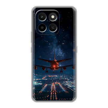 Силиконовый чехол на Honor X6C с принтом самолет