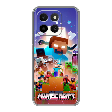 Силиконовый чехол на Honor X6C с принтом Майнкрафт Minecraft Силиконовый чехол на Honor X6C с принтом Майнкрафт Minecraft