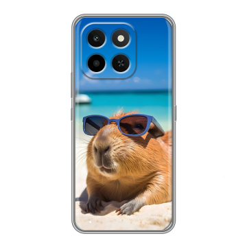 Силиконовый чехол на Honor X6C с принтом Капибара