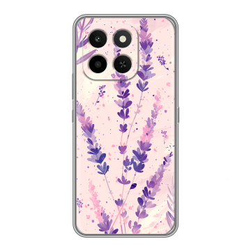 Силиконовый чехол на Honor X6C с принтом цветы лаванда Силиконовый чехол на Honor X6C с принтом цветы лаванда