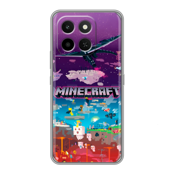 Силиконовый чехол на Honor X6C с принтом Майнкрафт Minecraft