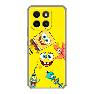 Силиконовый чехол на Honor X6C с принтом Спанч боб Спанчбоб